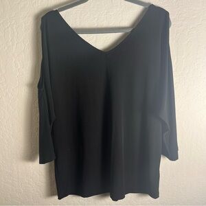 Carmen Marc Valvo Black Boxy Blouse